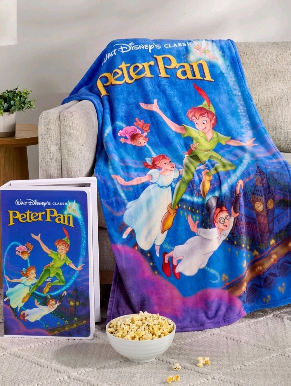 Disney Classic Peter Pan VHS Boxed Silk Touch Throw, 50" x 70"